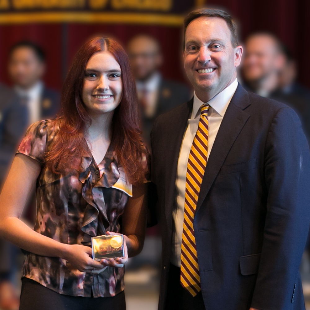 Loyola Chicago student Skylar Baker is inducted into Alpha Sigma Nu. Loyola Chicago student Skylar Baker is inducted into Alpha Sigma Nu.